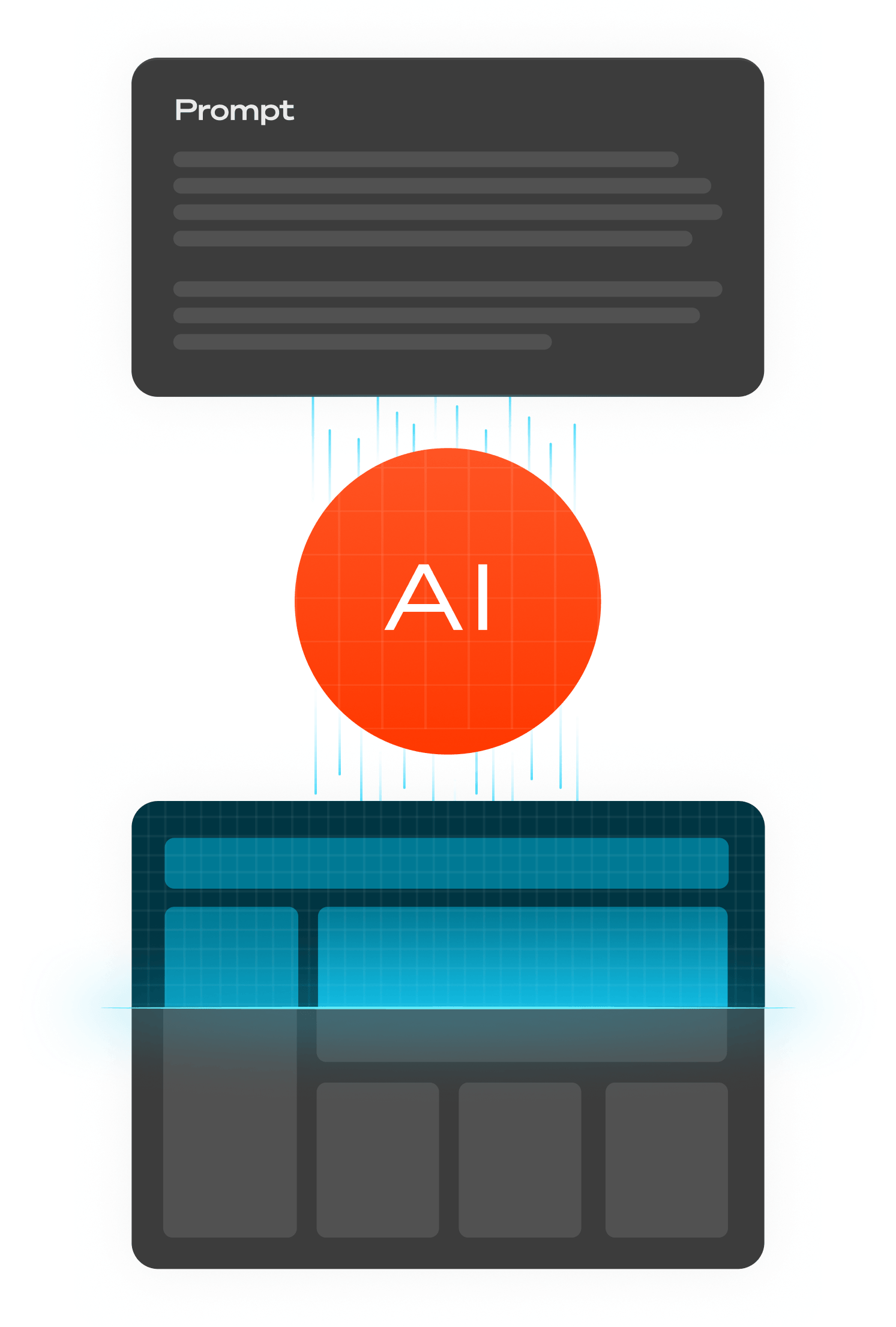 Comparison diagram showing AI monitoring sitting between basic uptime checks and complex end-to-end test suites