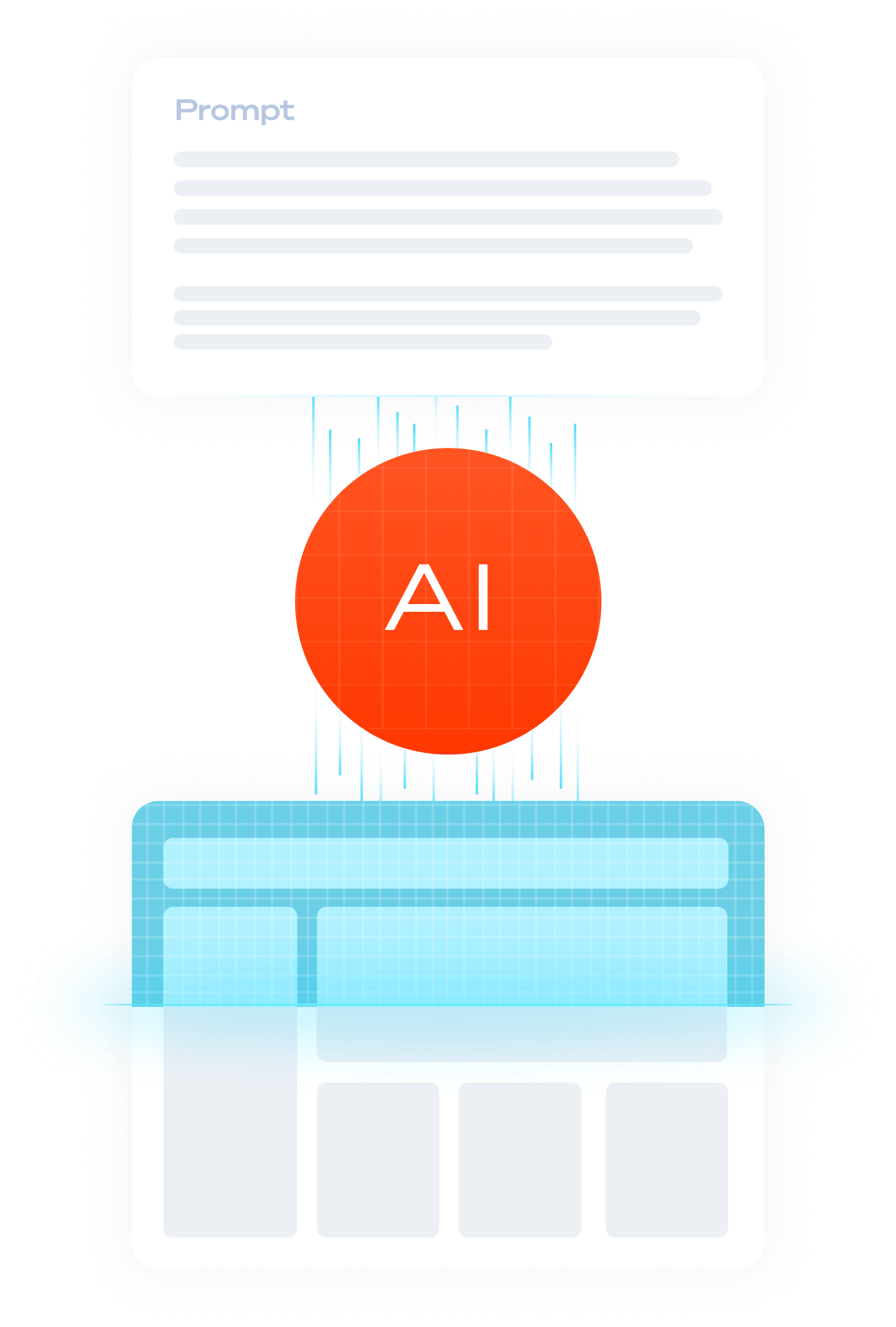 Comparison diagram showing AI monitoring sitting between basic uptime checks and complex end-to-end test suites