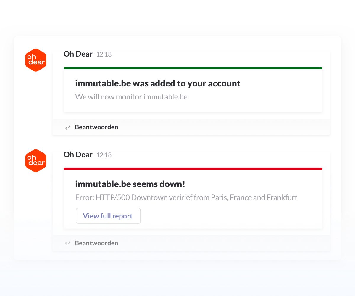 Teams notification example