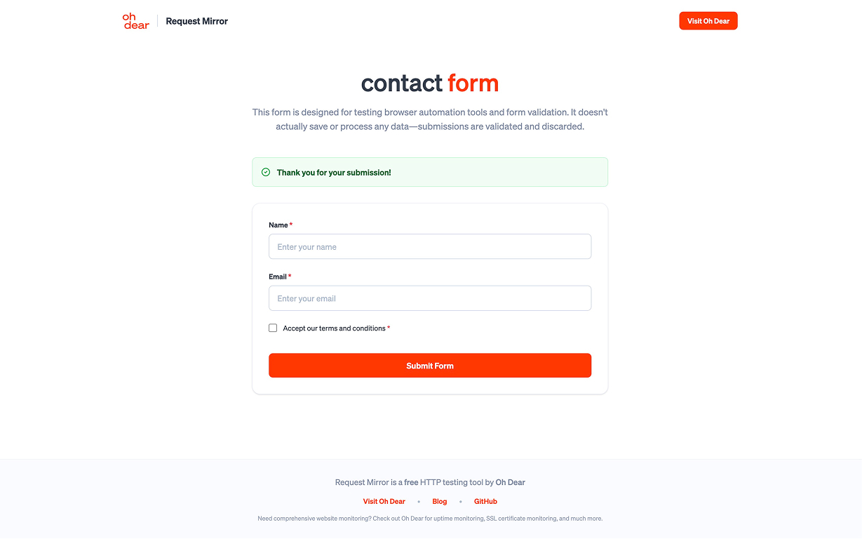 Screenshot of the result