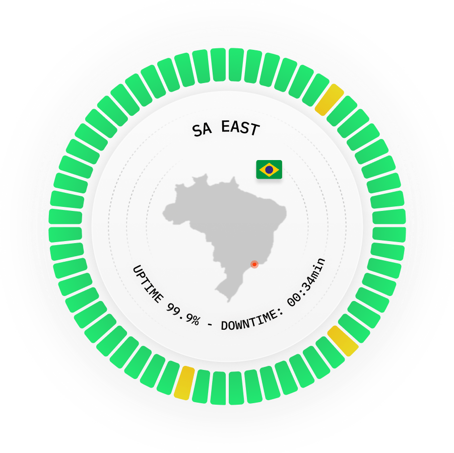 South America East server location for ping monitoring