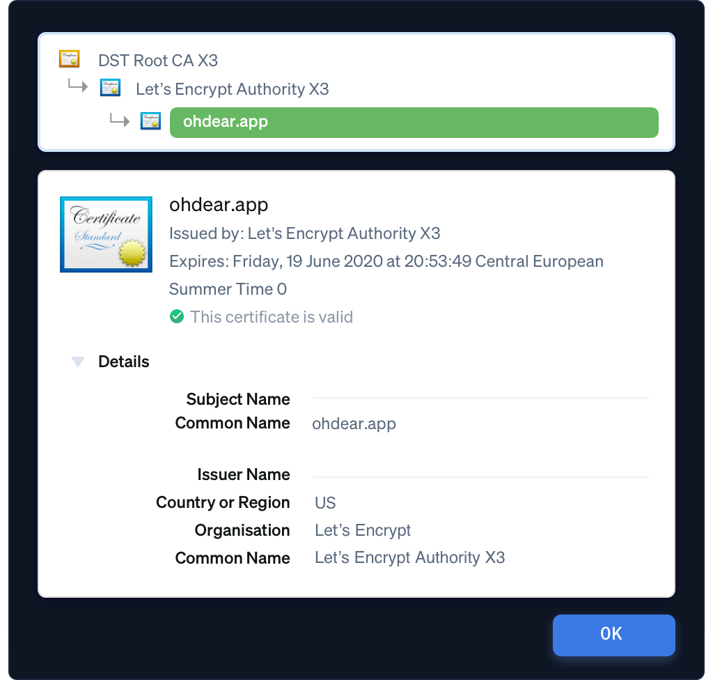 ssl certificate meta dark