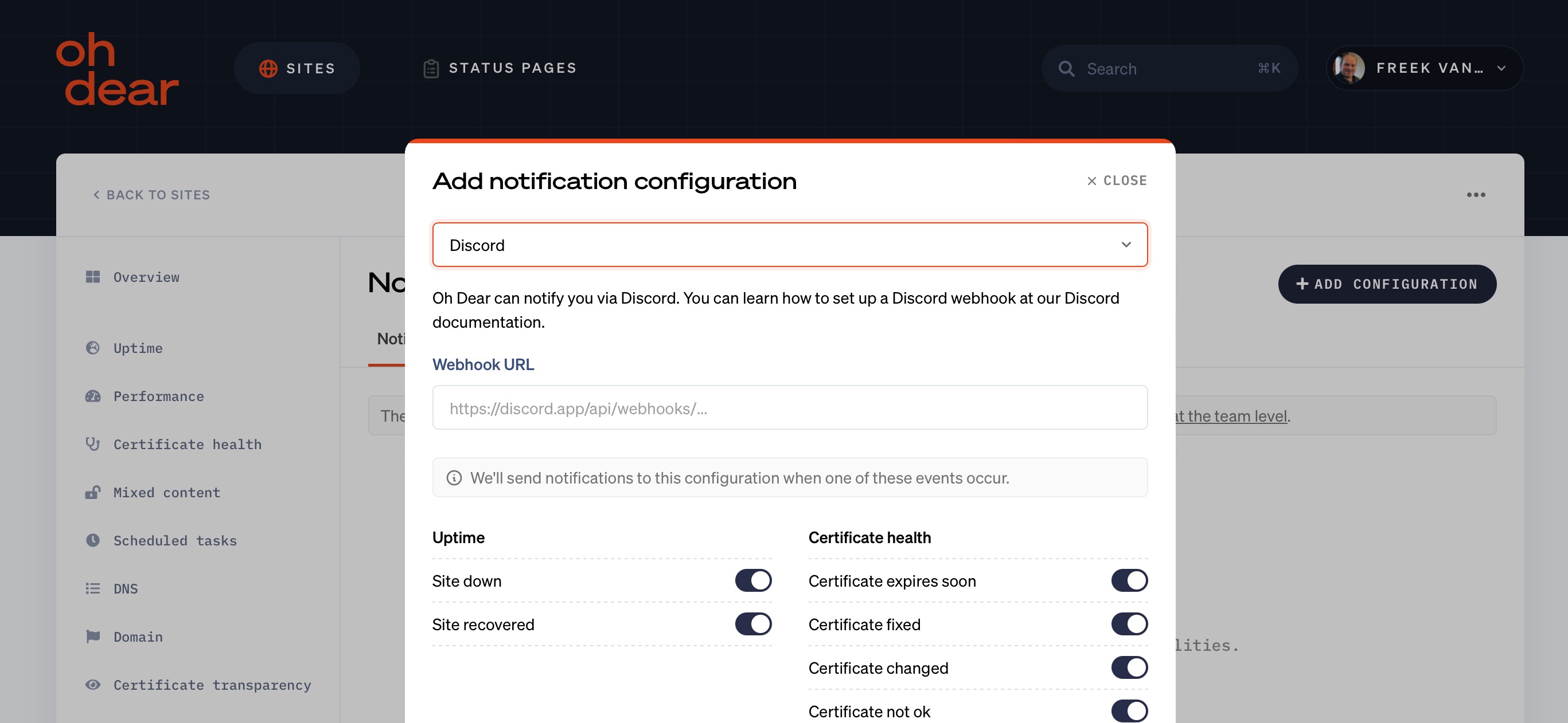 Enabling health notifications on Discord for your Chia Farm in