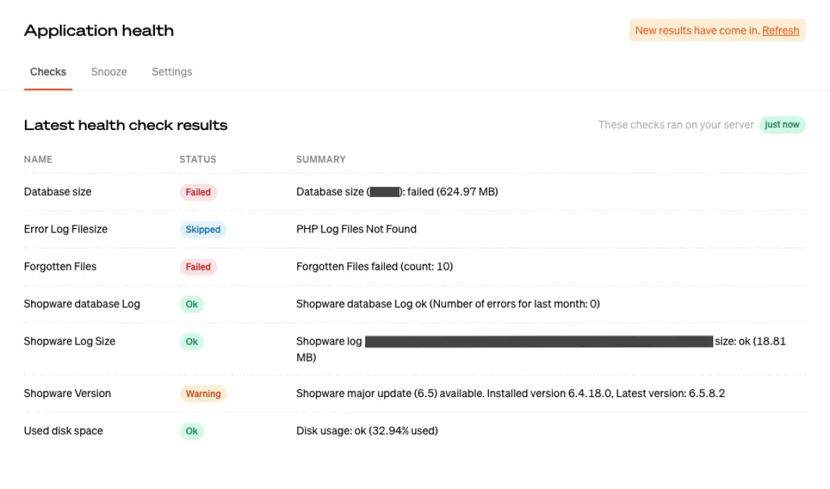 Shopware Health Check