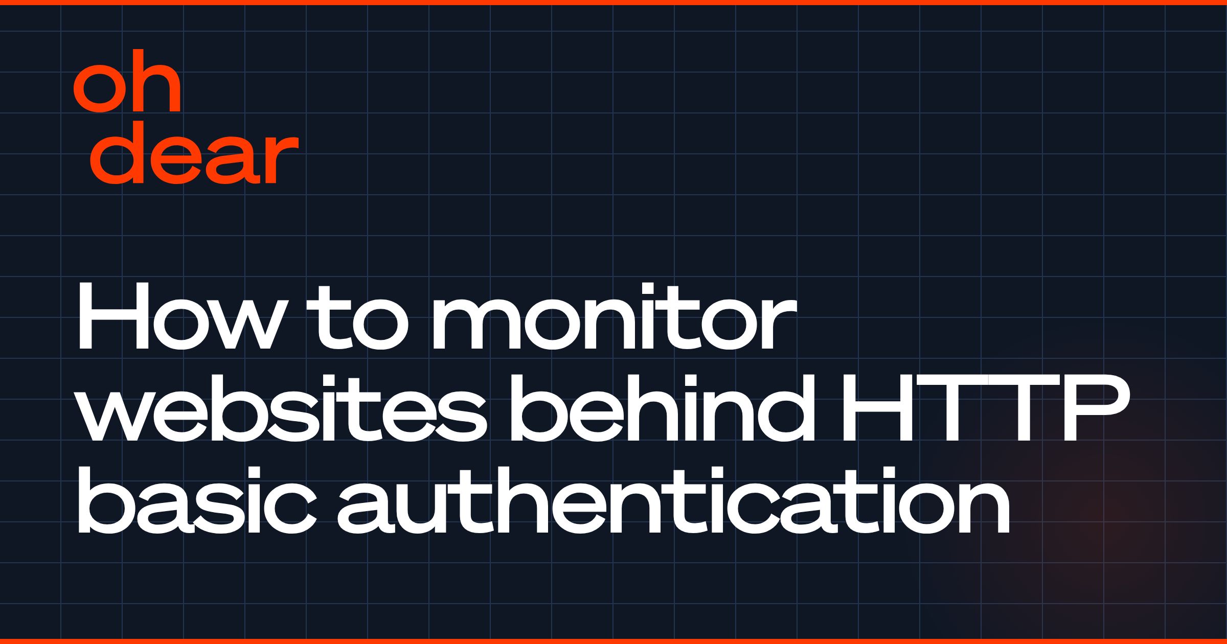 How to monitor websites behind HTTP basic authentication