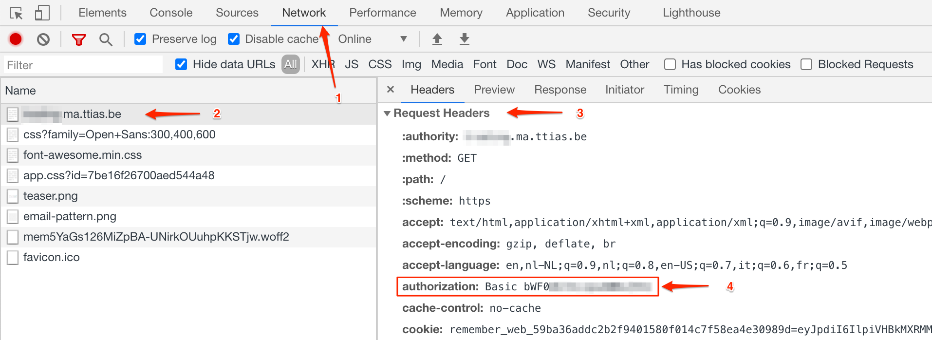 http request authentication header