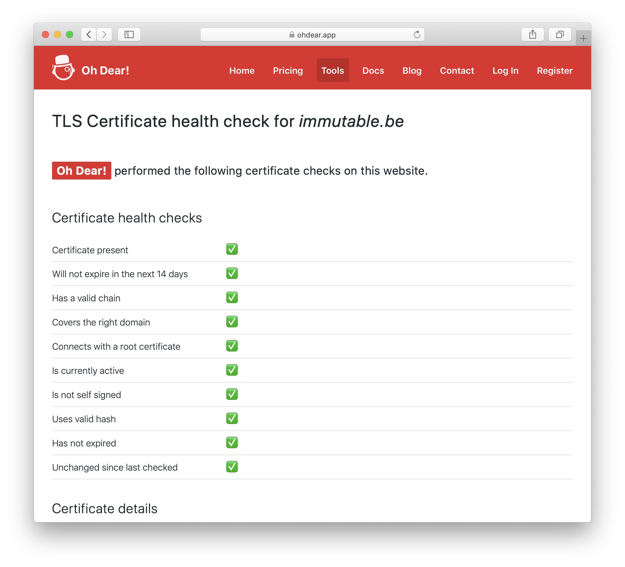 Public Checks - Certificates